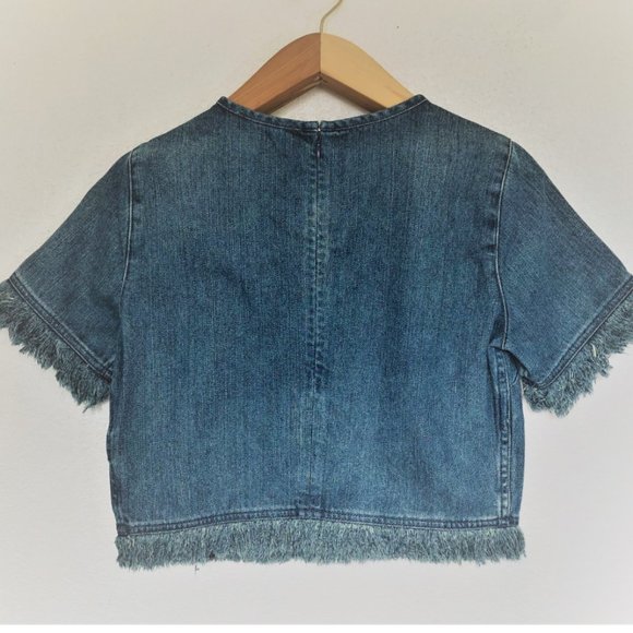 MICHAEL KORS Frayed Denum Crop Top - Picture 4 of 10